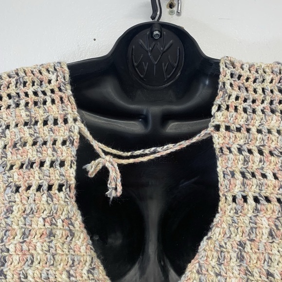 Handmade Crochet Crop V Neck Top Vest Woman Small Tank Boho Festival - Picture 6 of 8